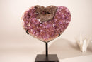 Purple Amethyst Heart with Galaxy Druzy Nest | Extra - Large Size - E2D Crystals & Minerals