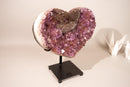 Purple Amethyst Heart with Galaxy Druzy Nest | Extra - Large Size - E2D Crystals & Minerals