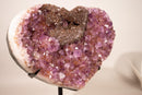 Purple Amethyst Heart with Galaxy Druzy Nest | Extra - Large Size - E2D Crystals & Minerals