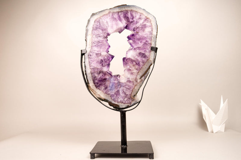 Large Amethyst Portal with Large Purple Amethyst and Agate Lace, Dual-Sided