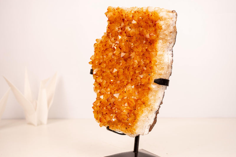 Yellow Citrine Cluster with Deep Yellow Citrine Druzy - E2D Crystals & Minerals