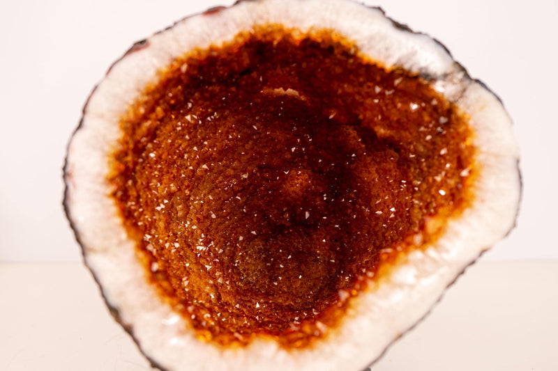 All - Natural Citrine Geode Cave with Sparkling Fiery Orange Druzy - E2D Crystals & Minerals