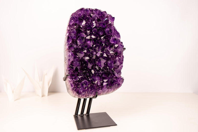 Amethyst Cluster with Saturated Purple Crystals – Sculptural AAA - Grade - E2D Crystals & Minerals