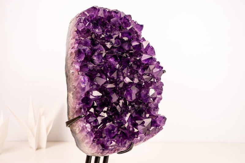 Amethyst Cluster with Saturated Purple Crystals – Sculptural AAA - Grade - E2D Crystals & Minerals