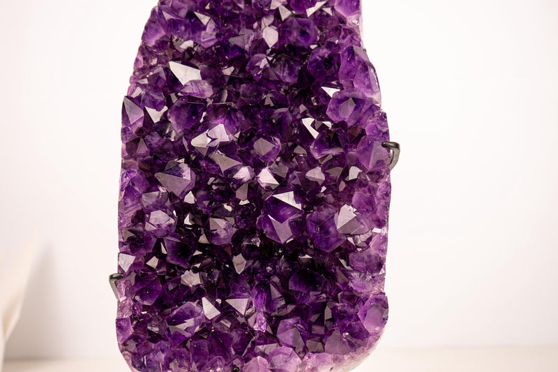 Amethyst Cluster with Saturated Purple Crystals – Sculptural AAA - Grade - E2D Crystals & Minerals