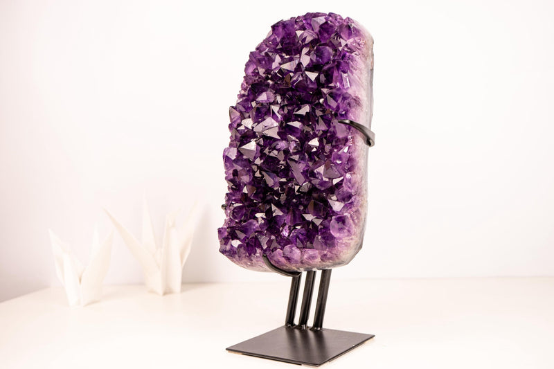 Amethyst Cluster with Saturated Purple Crystals – Sculptural AAA - Grade - E2D Crystals & Minerals