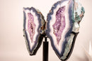 Natural Moss, Blue & White Banded Agate Butterfly Wings - E2D Crystals & Minerals