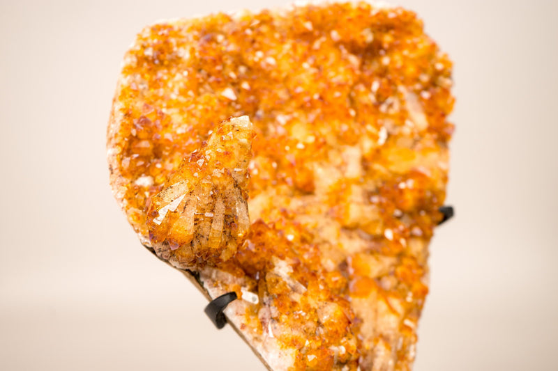 Rare Citrine Cluster with Unique Crystallized Calcite on Stand – Collector’s Specimen - 2.8 Kg - 6.2 lb - E2D Crystals & Minerals