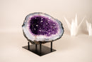 All - Natural Purple Amethyst Geode Framed by Polished Blue Lace Agate - Geode Cave Format - 6.2 Kg - 14 lb - E2D Crystals & Minerals