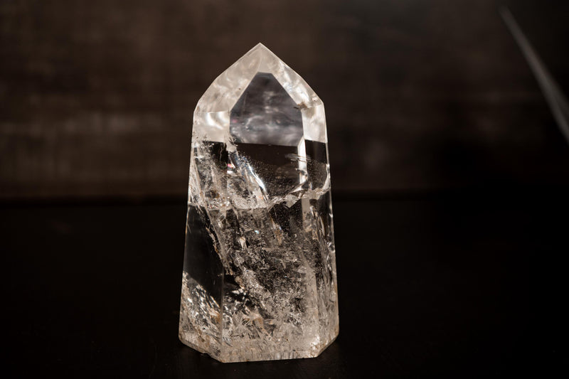 Water - Clear Lemurian Quartz Obelisk Point from Diamantina – Small. AAA - Grade Crystal with Exceptional Transparency - 1.5 Lb - E2D Crystals & Minerals
