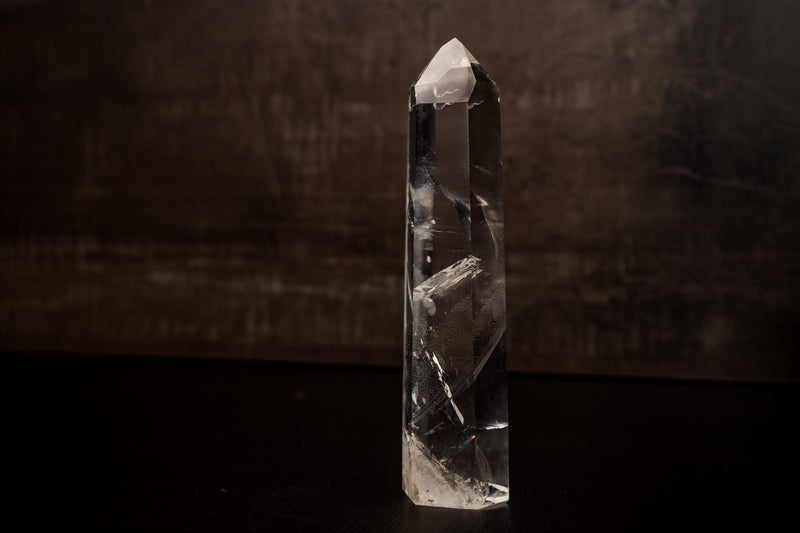 Tall Water - Clear Lemurian Quartz Obelisk Point from Diamantina – Crystal Quartz with Exceptional Transparency - 8.5 In. 1.5 Lb - E2D Crystals & Minerals