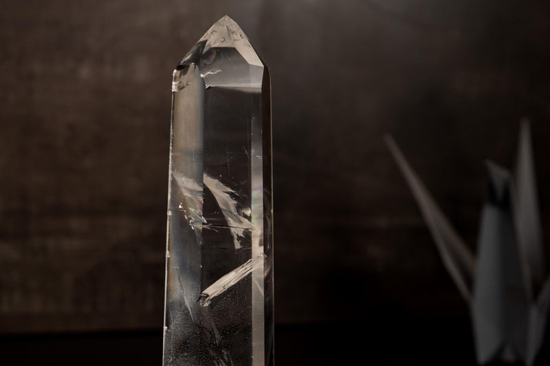 Tall Water - Clear Lemurian Quartz Obelisk Point from Diamantina – Crystal Quartz with Exceptional Transparency - 8.5 In. 1.5 Lb - E2D Crystals & Minerals