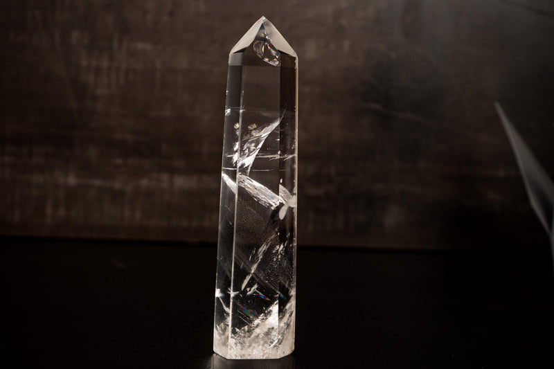 Tall Water - Clear Lemurian Quartz Obelisk Point from Diamantina – Crystal Quartz with Exceptional Transparency - 8.5 In. 1.5 Lb - E2D Crystals & Minerals