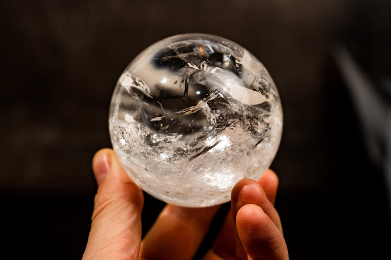 Natural Rainbow Generator Quartz Sphere – Super Extra - Grade Crystal Ball, from Diamantina, Brazil - 587g 75mm - E2D Crystals & Minerals
