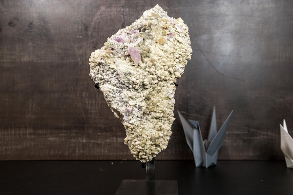 Rare All - Natural Amethyst Plate – Green & White Sugar Druzy with Zeolite, Calcite and Hematite - 17" 11 lb - E2D Crystals & Minerals