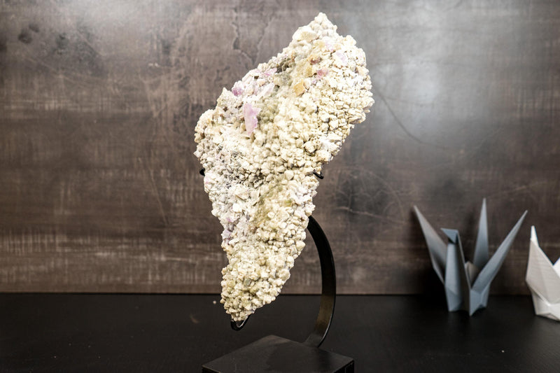 Rare All - Natural Amethyst Plate – Green & White Sugar Druzy with Zeolite, Calcite and Hematite - 17" 11 lb - E2D Crystals & Minerals