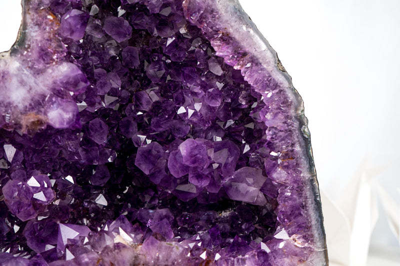 Twin Amethyst Geode Cave with Large, Deep Purple Druzy Crystals, High - Grade Brazilian Amethyst - 54 Lb - E2D Crystals & Minerals