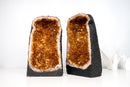Bookmatching Pair of High - Grade Golden - Orange Citrine Geodes – Medium Sized Cathedral Shape, Ethically Sourced, 59 lb - E2D Crystals & Minerals