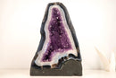 Rare Blue & White Lace Agate Geode with Sparkling Violet Amethyst Druzy - Super - Extra Grade - 16 In, 40 lb - E2D Crystals & Minerals