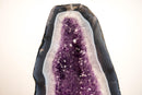 Rare Blue & White Lace Agate Geode with Sparkling Violet Amethyst Druzy - Super - Extra Grade - 16 In, 40 lb - E2D Crystals & Minerals