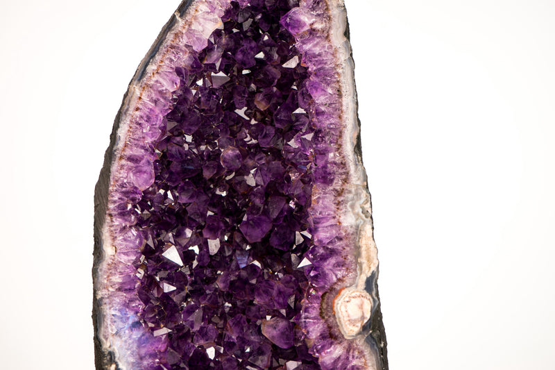 Stunning Amethyst Geode Cathedral with Large Sparkly Deep Violet - Purple Crystals - Medium Size: 33 lb - 19 In - E2D Crystals & Minerals