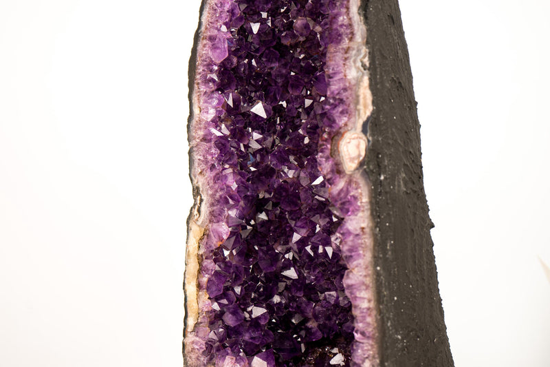 Stunning Amethyst Geode Cathedral with Large Sparkly Deep Violet - Purple Crystals - Medium Size: 33 lb - 19 In - E2D Crystals & Minerals