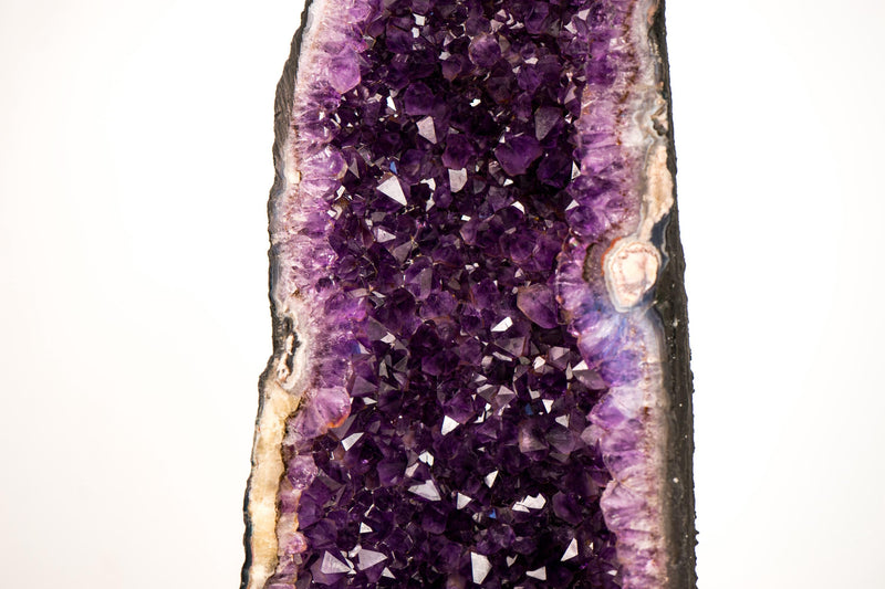 Stunning Amethyst Geode Cathedral with Large Sparkly Deep Violet - Purple Crystals - Medium Size: 33 lb - 19 In - E2D Crystals & Minerals