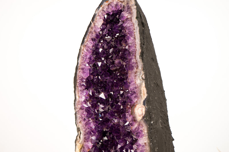 Stunning Amethyst Geode Cathedral with Large Sparkly Deep Violet - Purple Crystals - Medium Size: 33 lb - 19 In - E2D Crystals & Minerals