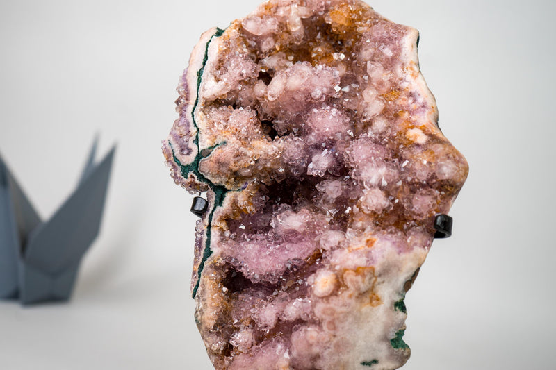 Rare All - Natural Pink Amethyst Specimen with Rose, Lavender and Orange Druzy – AAA - Grade - 5.5 Lb. - E2D Crystals & Minerals
