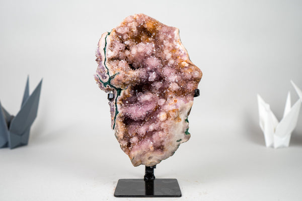 Rare All - Natural Pink Amethyst Specimen with Rose, Lavender and Orange Druzy – AAA - Grade - 5.5 Lb. - E2D Crystals & Minerals