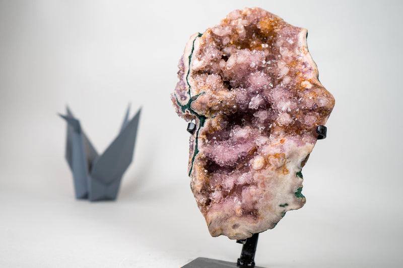 Rare All - Natural Pink Amethyst Specimen with Rose, Lavender and Orange Druzy – AAA - Grade - 5.5 Lb. - E2D Crystals & Minerals