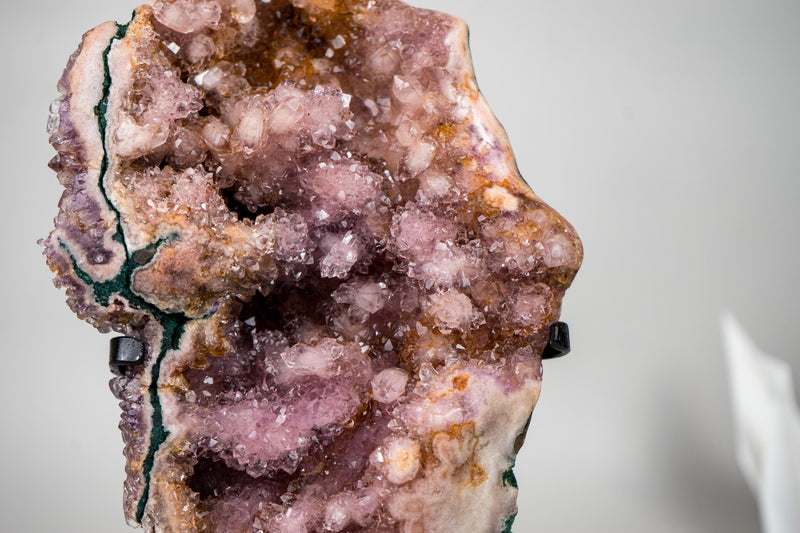 Rare All - Natural Pink Amethyst Specimen with Rose, Lavender and Orange Druzy – AAA - Grade - 5.5 Lb. - E2D Crystals & Minerals