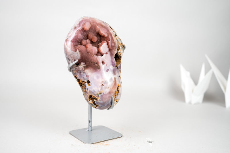 Natural Small Pink Amethyst Geode with Sparkly Galaxy Amethyst Druzy - E2D Crystals & Minerals