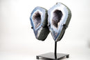 Lace Agate Angel Wings Geode with Blue and White Bands – Butterfly Geode - E2D Crystals & Minerals