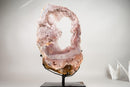 Pink Amethyst Geode Portal with Rose Druzy on Botryoidal Flowers - E2D Crystals & Minerals