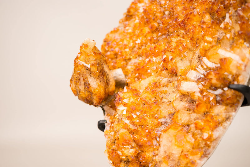 Rare Citrine Cluster with Unique Crystallized Calcite on Stand – Collector’s Specimen - 2.8 Kg - 6.2 lb - E2D Crystals & Minerals