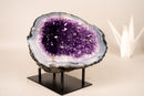 All - Natural Purple Amethyst Geode Framed by Polished Blue Lace Agate - Geode Cave Format - 6.2 Kg - 14 lb - E2D Crystals & Minerals