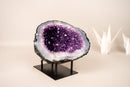 All - Natural Purple Amethyst Geode Framed by Polished Blue Lace Agate - Geode Cave Format - 6.2 Kg - 14 lb - E2D Crystals & Minerals