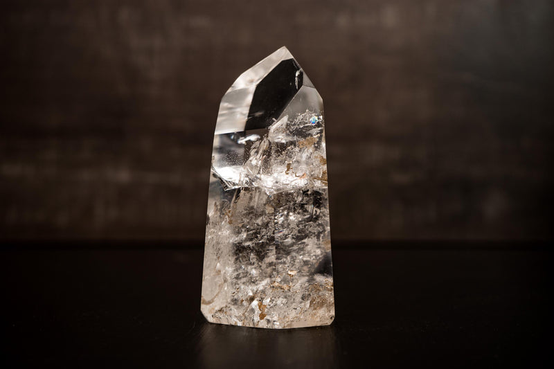 Water - Clear Lemurian Quartz Obelisk Point from Diamantina – Small. AAA - Grade Crystal with Exceptional Transparency - 1.5 Lb - E2D Crystals & Minerals