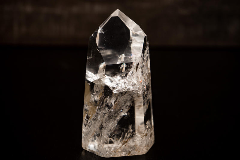 Water - Clear Lemurian Quartz Obelisk Point from Diamantina – Small. AAA - Grade Crystal with Exceptional Transparency - 1.5 Lb - E2D Crystals & Minerals