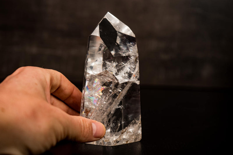 Water - Clear Lemurian Quartz Obelisk Point from Diamantina – Small. AAA - Grade Crystal with Exceptional Transparency - 1.5 Lb - E2D Crystals & Minerals