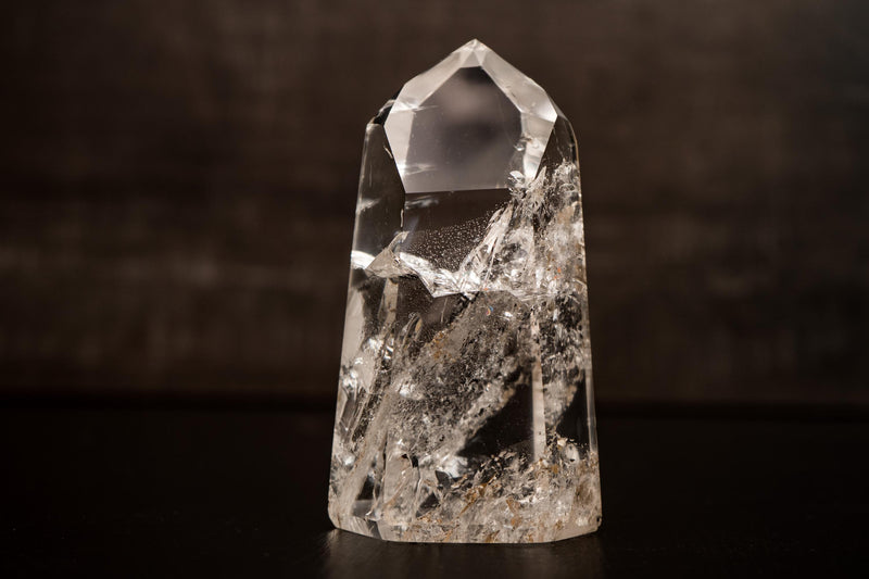 Water - Clear Lemurian Quartz Obelisk Point from Diamantina – Small. AAA - Grade Crystal with Exceptional Transparency - 1.5 Lb - E2D Crystals & Minerals