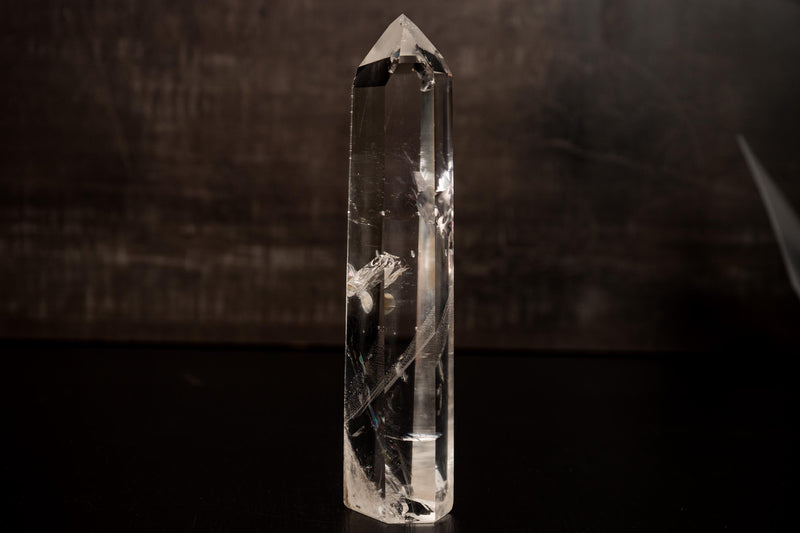 Tall Water - Clear Lemurian Quartz Obelisk Point from Diamantina – Crystal Quartz with Exceptional Transparency - 8.5 In. 1.5 Lb - E2D Crystals & Minerals