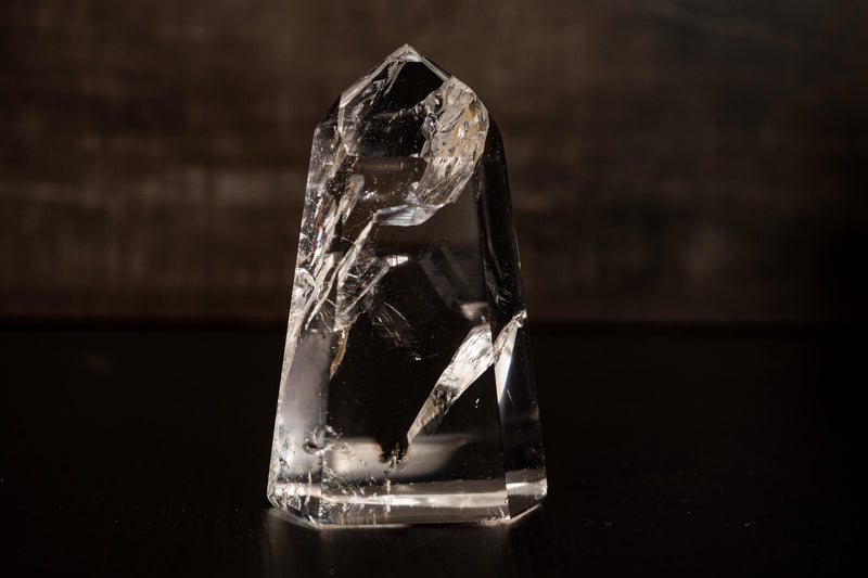 Water - Clear Lemurian Quartz Obelisk Point from Diamantina –. AAA - Grade Crystal with Exceptional Transparency and Multiple Rainbows - 1.3 Lb - E2D Crystals & Minerals