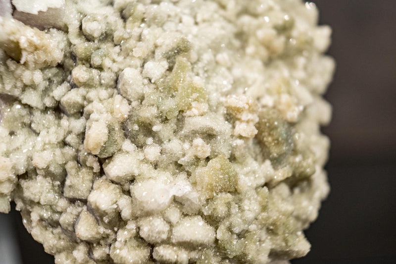 Rare All - Natural Amethyst Plate – Green & White Sugar Druzy with Zeolite, Calcite and Hematite - 17" 11 lb - E2D Crystals & Minerals