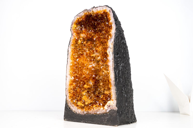 High - Grade Orange Citrine Geode Cathedral – Medium Size, Ethically Sourced, 30 lb - E2D Crystals & Minerals