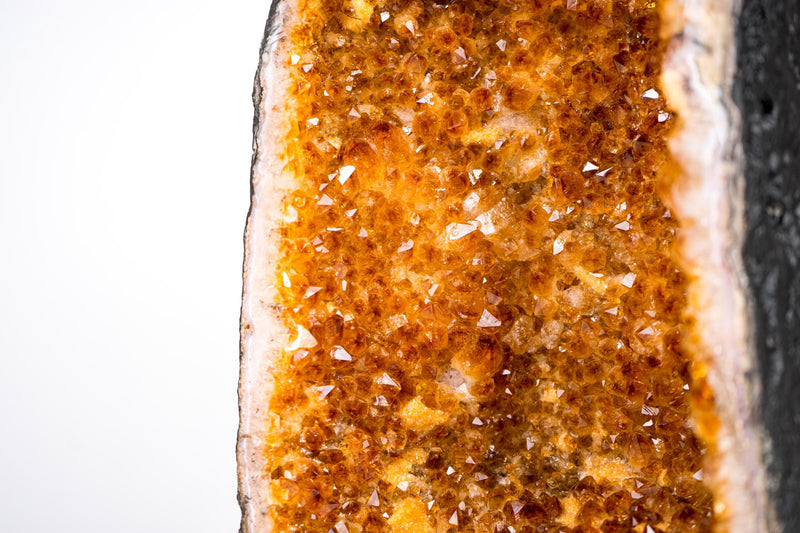 Bookmatching Pair of High - Grade Golden - Orange Citrine Geodes – Medium Sized Cathedral Shape, Ethically Sourced, 59 lb - E2D Crystals & Minerals
