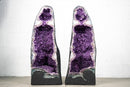 Pair of Natural Galaxy Violet - Purple Amethyst Geodes - E2D Crystals & Minerals