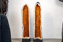 Pair of Straight, Tall Citrine Cathedral Geodes with Sparkling Golden - Orange Crystals - E2D Crystals & Minerals