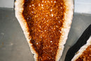 Pair of Straight, Tall Citrine Cathedral Geodes with Sparkling Golden - Orange Crystals - E2D Crystals & Minerals
